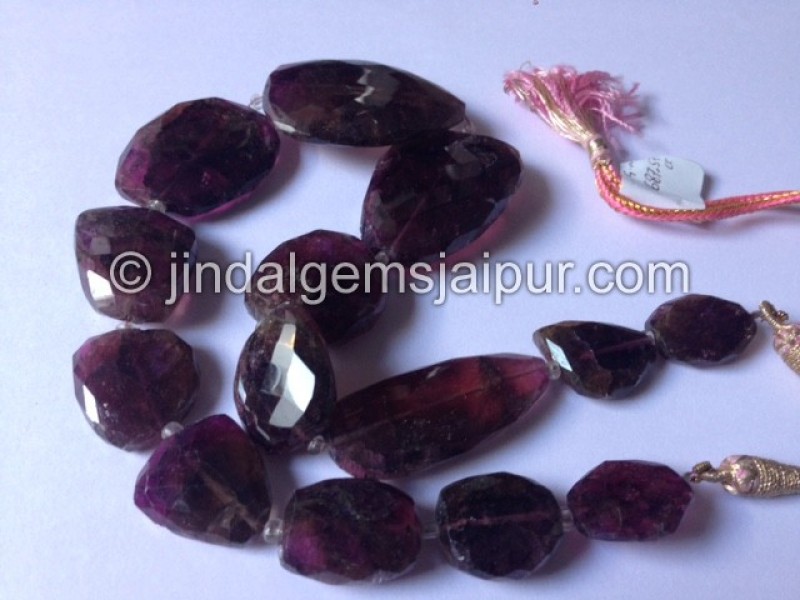 Moss Pink Tourmaline Far Faceted Nuggets Shape Beads